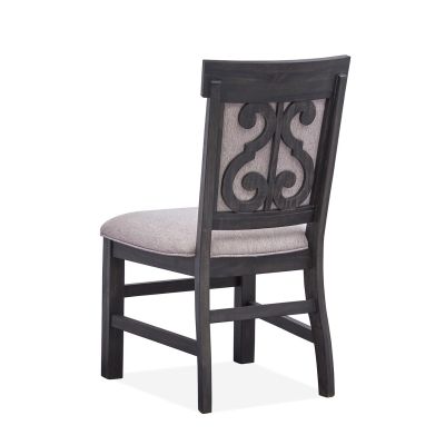 Magnussen Furniture Bellamy Dining Side Chair with Upholstered Seat and Back in Peppercorn