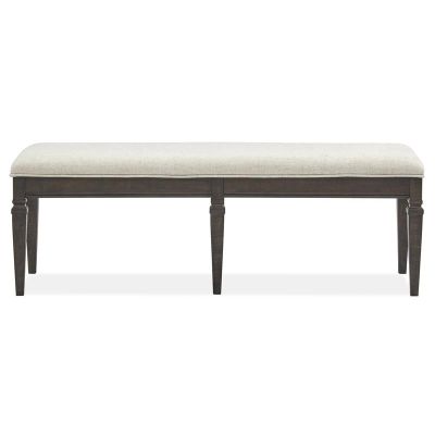 Magnussen Furniture Calistoga Bench w/Upholstered Seat in Weathered Charcoal