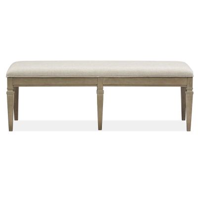 Magnussen Furniture Lancaster Bench w/Upholstered Seat in Weathered Charcoal