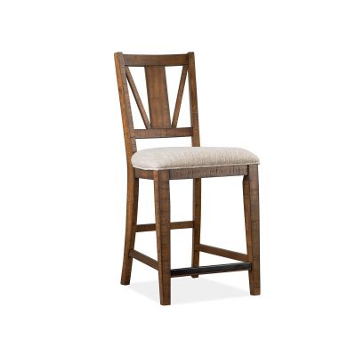 Magnussen Furniture Bay Creek Counter Chair with Upholstered Seat in Toasted Nutmeg