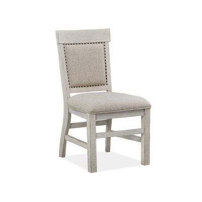 Magnussen Furniture Bronwyn Dining Side Chair with Upholstered Seat and Back in Alabaster