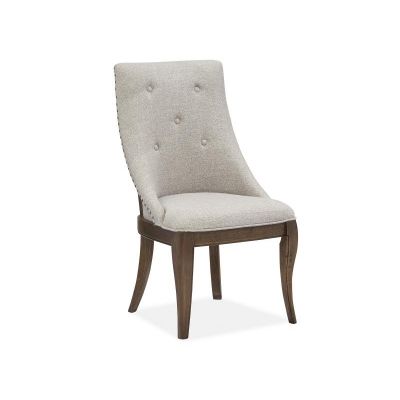 Magnussen Furniture Roxbury Manor Dining Arm Chair with upholstered Seat  and Back  in Homestead Brown