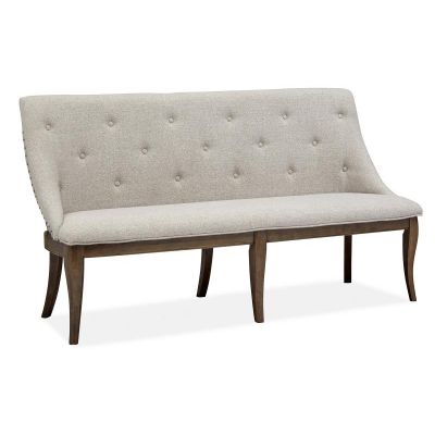 Magnussen Furniture Roxbury Manor Dining Bench with Upholstered Seat and Back in Homestead Brown