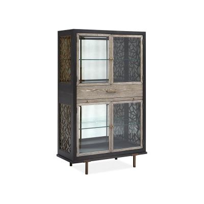 Magnussen Furniture Ryker China Cabinet in Nocturn Black and Coventry Grey