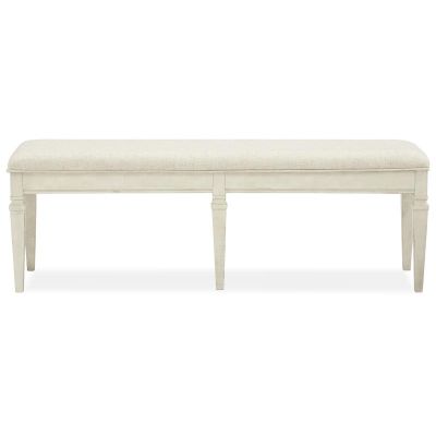 Magnussen Furniture Newport Bench w/Upholstered Seat in Alabaster