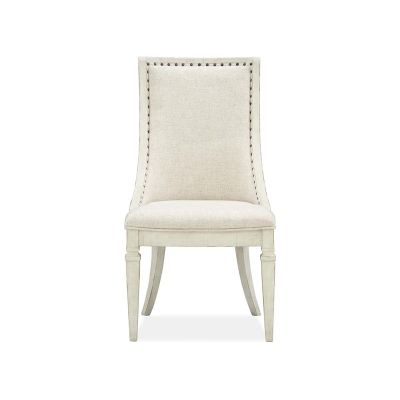 Magnussen Furniture Newport Dining Arm Chair w/Upholstered Seat & Back in Alabaster