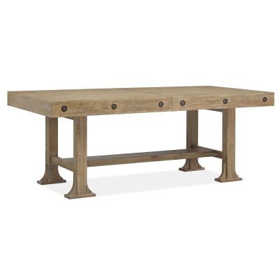 Magnussen Furniture Lynnfield Trestle Dining Table in Weathered Fawn