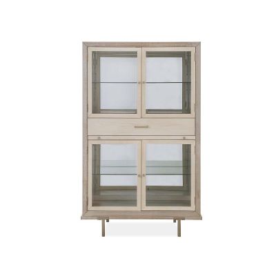 Magnussen Furniture Lenox Display Cabinet in Warm Silver