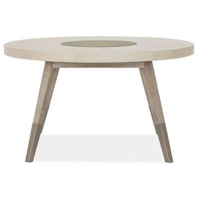 Magnussen Furniture Lenox Round Dining Table in Warm Silver