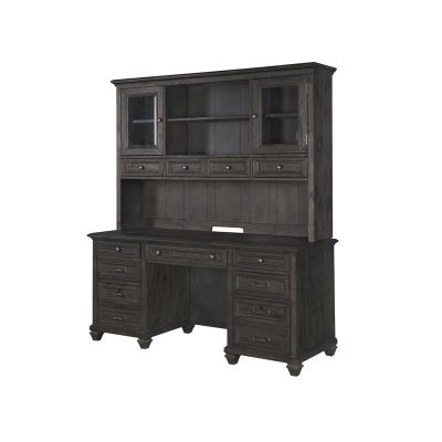 Magnussen Furniture Sutton Place Credenza with Hutch in Weathered Charcoal