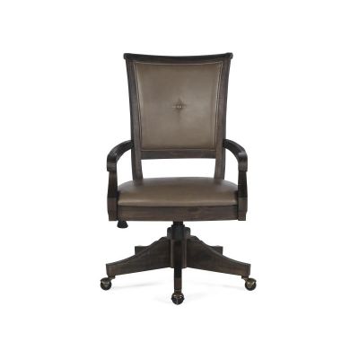 Magnussen Furniture Sutton Place Fully Upholstered Swivel Chair in Weathered Charcoal