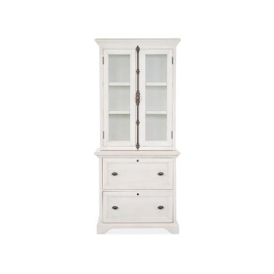 Magnussen Furniture Bronwyn Lateral File with Hutch in Alabaster