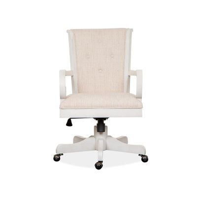 Magnussen Furniture Bronwyn Fully Upholstered Swivel Chair in Alabaster