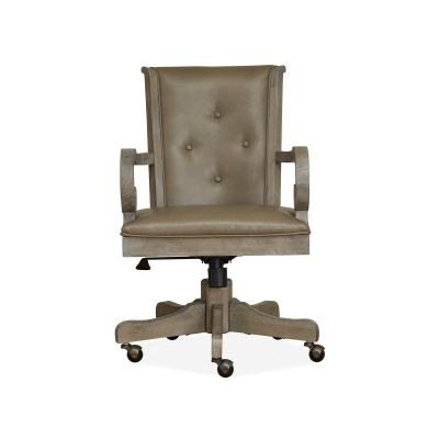 Magnussen Furniture Tinley Park Fully Upholstered Swivel Chair in Dovetail Grey