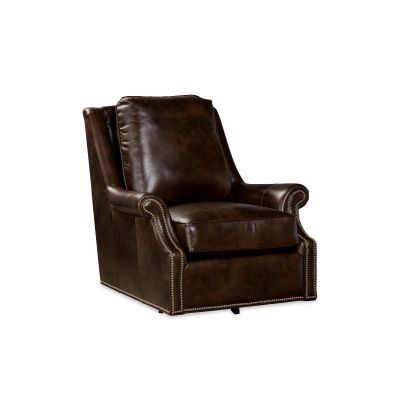 Jelly Brown Leather Swivel Chair 