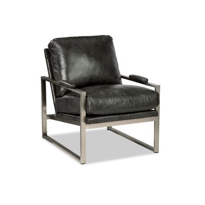 Brisk Black Leather Steel Frame Chair