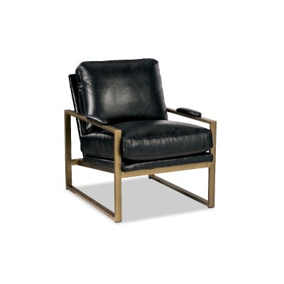 Monto Black Leather Gold Metal Frame Chair