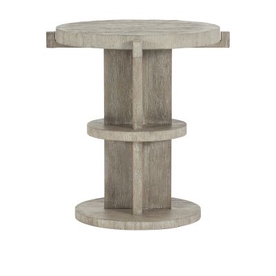 Bernhardt Foundations 21 Inch Round Accent Table in Light Shale
