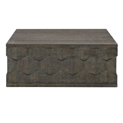 Bernhardt Linea 45 Inch Square Cocktail Table in Cerused Charcoal