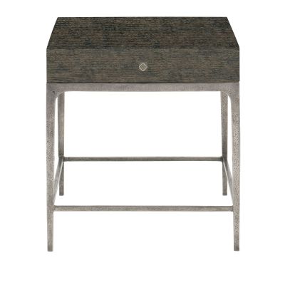 Bernhardt Linea Rectangular End Table in Cerused Charcoal
