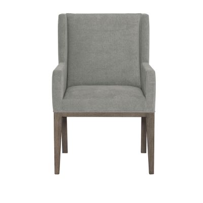 Bernhardt Linea Upholstered Dining Arm Chair in Cerused Charcoal