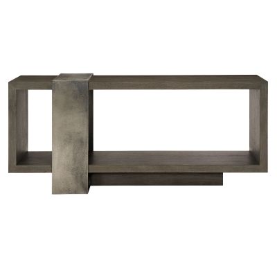Bernhardt Linea 72 Inch Console Table in Cerused Charcoal