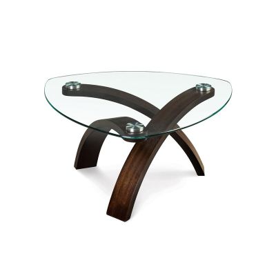 Magnussen Furniture Allure Pie Shaped Cocktail Table in Hazelnut
