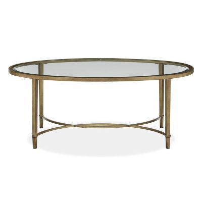 Magnussen Furniture Copia Oval Cocktail  Table in Antiqued Silver with Gold Tint
