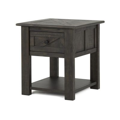 Magnussen Furniture Garrett Rectangular End Table in Weathered Charcoal