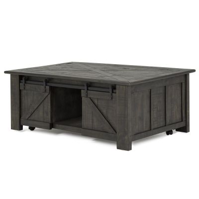 Magnussen Furniture Garrett Rectangular Lift Top Cocktail Table in Weathered Charcoal