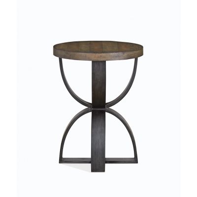 Magnussen Furniture Bowden Round Accent Table in Rustic Honey