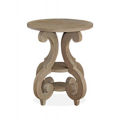 Magnussen Furniture Tinley Park Round Accent Table in Dovetail Grey