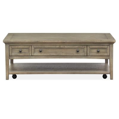 Magnussen Furniture Paxton Place Rectangular Cocktail Table with Casters in Dovetail Grey