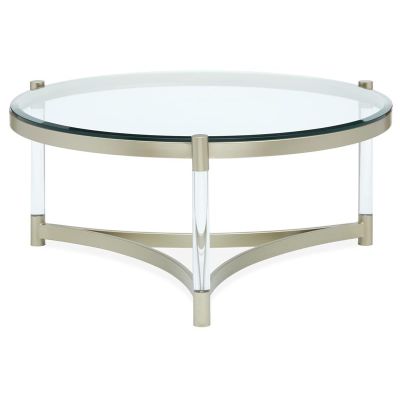 Magnussen Furniture Silas Round End Table in Platinum