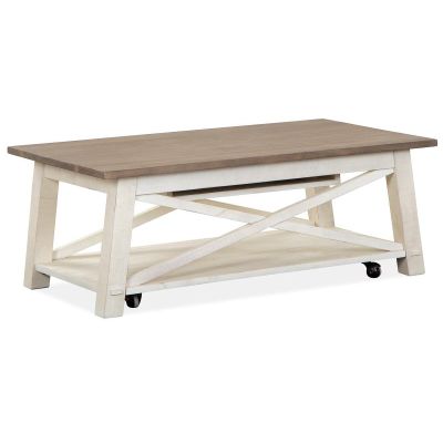 Magnussen Furniture Sedley Lift Top Storage Cocktail Table w/Casters in Two Tone