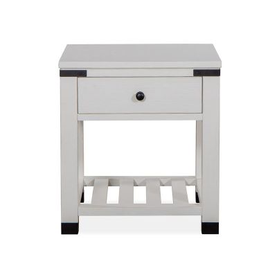 Magnussen Furniture Harper Springs Shelf End Table in Silo White