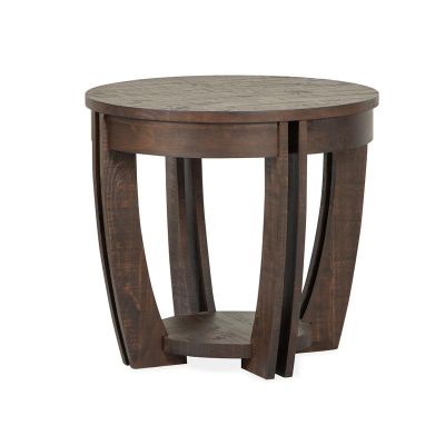 Magnussen Furniture Lyndale Round End Table in Nutmeg